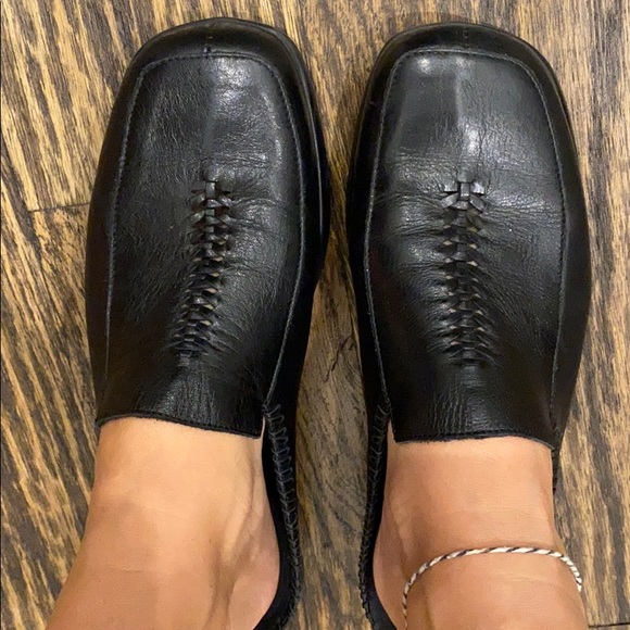 1803 black leather slip on flats - Picture 3 of 4